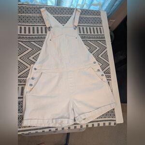 White Overall Shorts